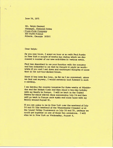Letter from Mark H. McCormack to Ralph Garrard