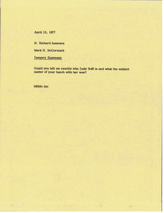 Memorandum from Mark H. McCormack to H. Richard Isaacson