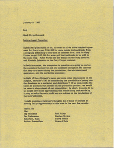 Memorandum from Mark H. McCormack to list