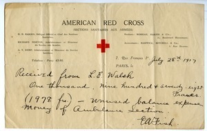 Letter from E. A. Fish to American Red Cross