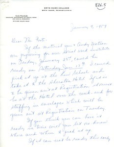 Letter from Muriel Gayford to Caleb Foote