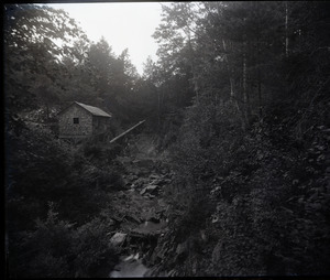 Mill on a dammed-up woodland stream