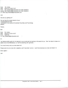 Emails between Judi Chamberlin, Ben Davidson, and Phil Barker