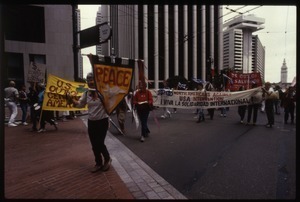 Peace and anti-Imperialist marchers in the San Francisco Pride Parade, opposing US intervention in Central America