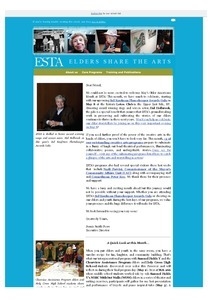 Elders Share the Arts [newsletter]