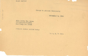 Telegram from W. E. B. Du Bois to Herald Tribune
