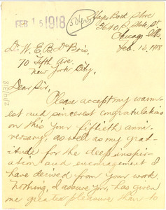 Letter from A. D. Hayes to W. E. B. Du Bois