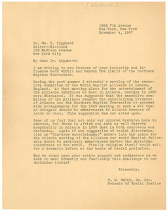 Letter from H. M. Smith to William B. Lipphard