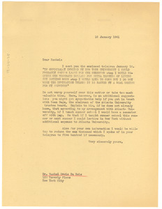 Letter from W. E. B. Du Bois to Rachel Davis DuBois