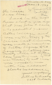 Letter from Luther E. Brooks to Crisis
