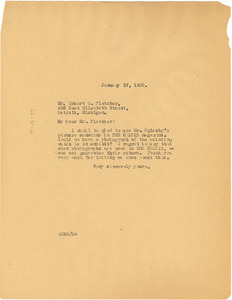 Letter from W. E. B. Du Bois to Robert G. Fletcher