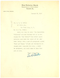 Letter from the First Unitarian Church to W. E. B. Du Bois