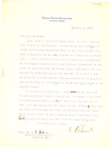 Letter from E. H. Clement to W. E. B. Du Bois