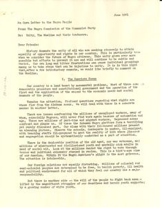 Open letter from Negro Commission of the Communist Party to W. E. B. Du Bois