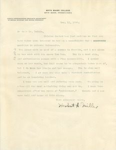 Letter from Herbert A. Miller to W. E. B. Du Bois