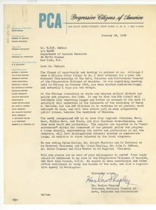 Letter from National Council of Arts, Sciences and Professions to W. E. B. Du Bois