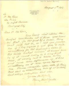 Letter from Birth Control Review to W. E. B. Du Bois