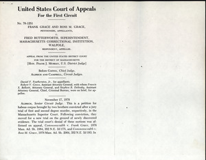 Grace and Grace v. Butterworth, November 17 1978: court opinion