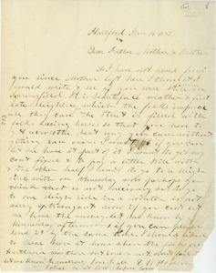 Letter from Daniel W. Hudson to Erasmus Darwin Hudson