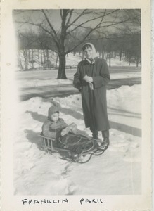 Bernice Kahn with son Paul in Franklin Park