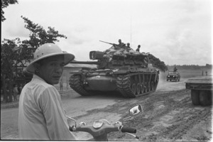 Tanks on the road to Tay Ninh.
