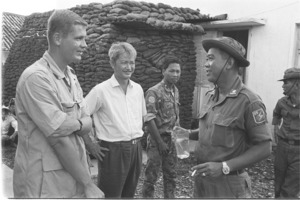 Bruce Kinsey visits Popular Force platoon in Can Giuoc.