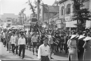 Buddhist funerals of riot victim; Saigon.