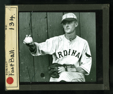 Leslie Mann Baseball Lantern Slide, No. 134