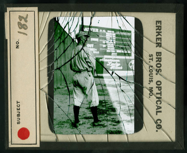 Leslie Mann Baseball Lantern Slide, No. 182