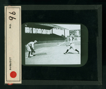 Leslie Mann Baseball Lantern Slide, No. 96