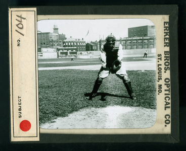 Leslie Mann Baseball Lantern Slide, No. 104