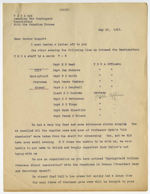 Letter from Frank B. Wilson to Laurence L. Doggett (May 10, 1917)