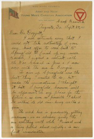 Letter From Albert H. Marvill to Laurence L. Doggett (September 24, 1917)