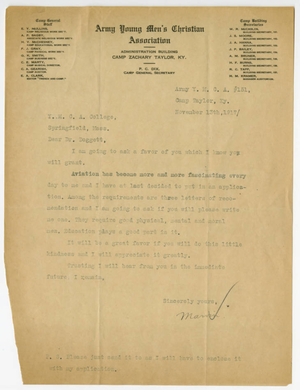Letter from Leon Mann to Laurence L. Doggett (November 13, 1917)