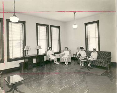 Nurses in lounge at the US Naval Special Hospital at Springfield College
