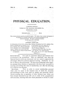 Physical Education, January, 1894