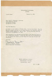 Letter from Charles W. Sargent to Doris M. Fletcher, 1954