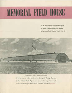 Alumni war memorial fundraising pamphlet for the Memorial Field House, 1947
