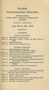 Springfield College Commencement program (1926)