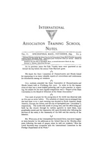 The International Association Training School Notes (vol. 2 no. 11), November, 1893