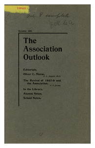 The Association Outlook (vol. 8 no. 1), November, 1898