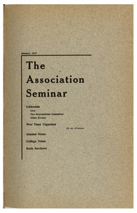 The Association Seminar (vol. 25 no. 4), January 1917