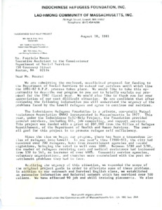 Funding proposal to the Massachusetts Department of Social Services, 1981-08-18