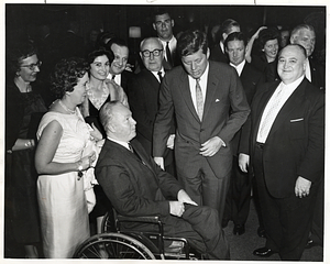 Mayor John F. Collins with Mary Collins, President John F. Kennedy, and a group of men and women