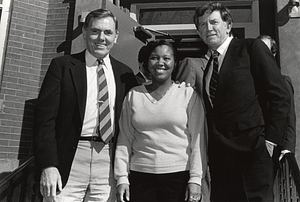 Mayor Raymond L. Flynn and Gary Hart with an unidentified woman