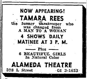 Newspaper Advertisement for Tamara Rees Performance