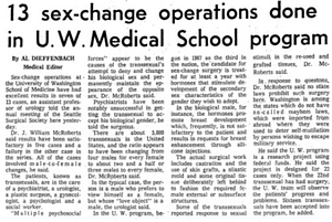 13 sex- change operations done in U.W. Medical School program