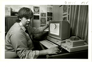 Glenn Ferreira with Commodore Amiga computer