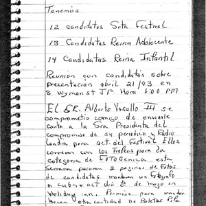 Copy of notes on Reinado report, April 20, 1993