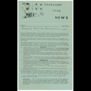 Charlame Park newsletters, April 14-May 19, 1965